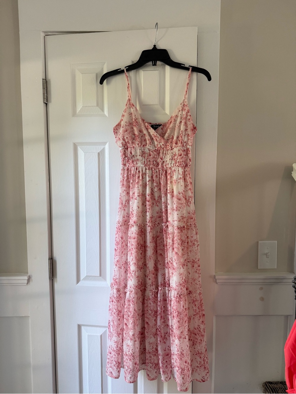 Trixxi Juniors' Printed Twist-Front Midi Dress Size Small EC2